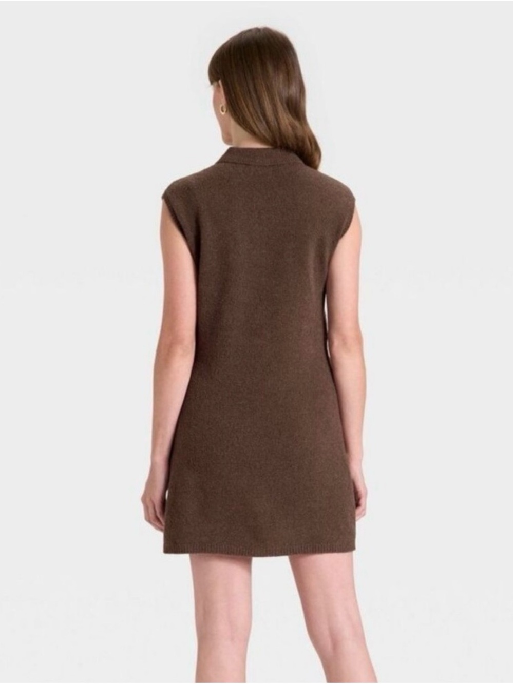 Universal Thread Brown Sleeveless Polo Mini Dress - Picture 8 of 9